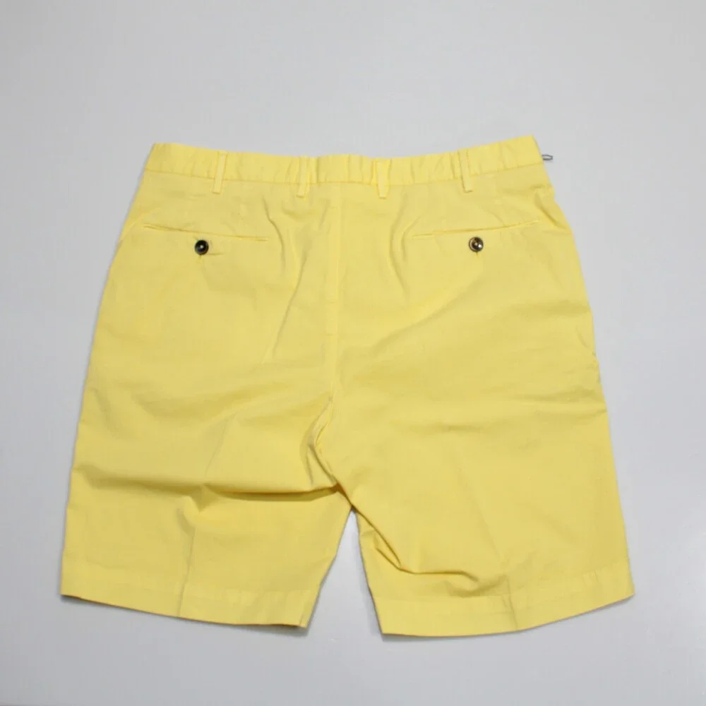 PT Torino NWT Bermuda / Casual Shorts Size 50 (34 US) Solid Yellow Cotton Blend